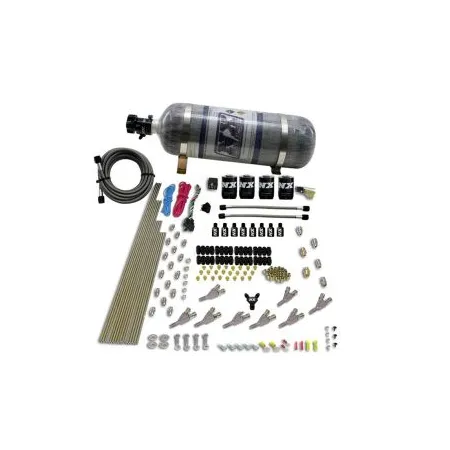 8 Cylinder S.T.D Annular Nozzle Direct Port 4 Solenoids Carburted Applications with 12Lb Carbon Bottle Nitrous Express NX 80018-12