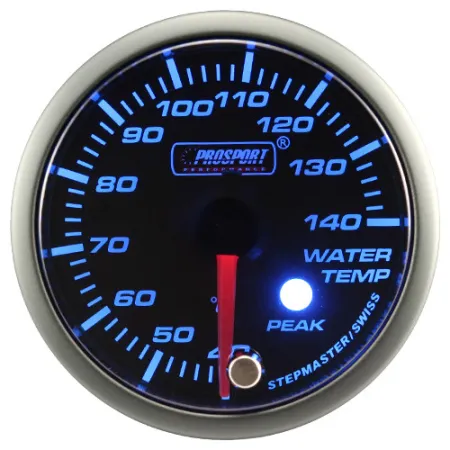 Wskaźnik Prosport temperatura wody seria Stepper Motor Peak 52mm niebieski