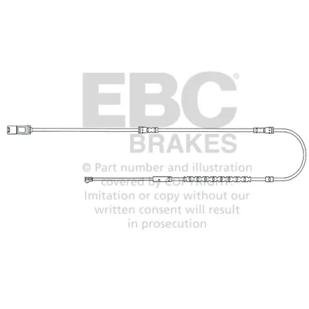 EFA128 Czujnik zużycia klocków hamulcowych EBC Brakes BMW 5 Series GT F07 520 5 Series GT F07 530 5 Series GT F07 535 5 Series GT F07 550 5 Series xDr