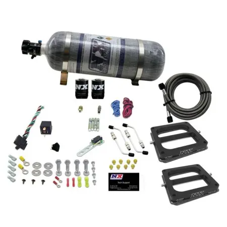 Dual 4500 Conventional Plate System Gasoline Pro-Power 100-500Hp with 12Lb Carbon Bottle Nitrous Express NX 50270-12