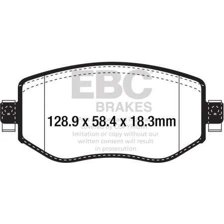 DPX2309 Klocki hamulcowe ULTIMAX2 EBC Brakes Renault Megane Hatch Mk4 Megane Saloon Mk4 Megane Grand Coupe Mk4 Megane Estate Mk4 Grand Tour