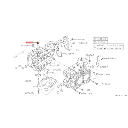 Czujnik Ciśnienia Oleju 25240KA041 Subaru