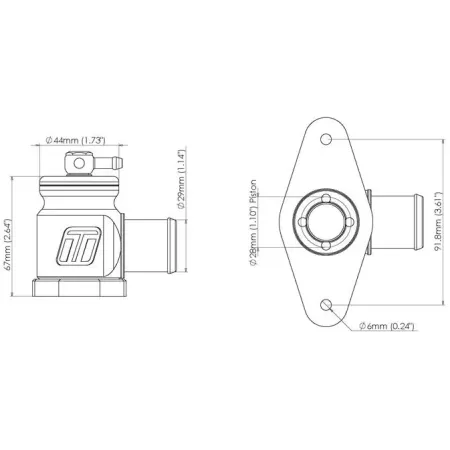 Zawór blow off BOV Turbosmart TS-0203-1210 Kompact Plumb Back Nissan Juke Pulsar Qashqai Subaru Forester Legacy WRX