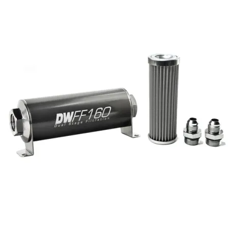 DeatschWerks In-Line Fuel Filter Kit -8AN 100 Micron 160mm