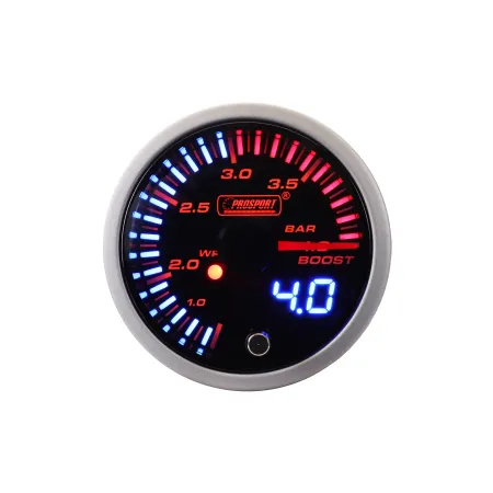 Prosport JDM Series 52mm - Wskaźnik doładowania 0-4 Bar z wodoodpornym czujnikiem
