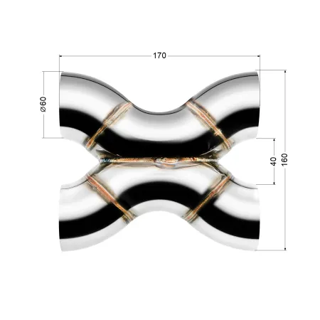 Spawany X-Pipe FMIC.Pro 60mm stal nierdzewna 304