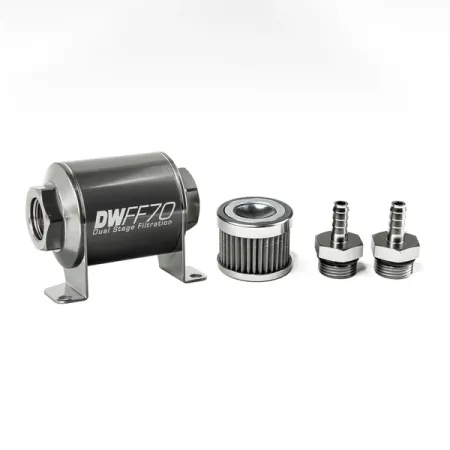 DeatschWerks In-Line Fuel Filter Kit 5/16IN 40 Micron 70mm
