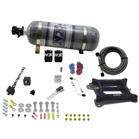 4150 Conventional Plate System Gasoline Stage 6 50-300Hp with 12Lb Carbon Bottle Nitrous Express NX 30040-12