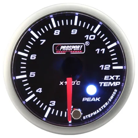 Wskaźnik Prosport EGT temperatura spalin seria Stepper Motor Peak 52mm niebieski