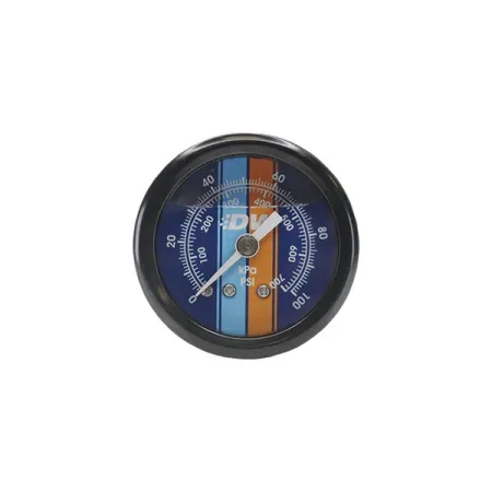 DeatschWerks Fuel Pressure Gauge - Liquid Filled Blue Face with DW Logo