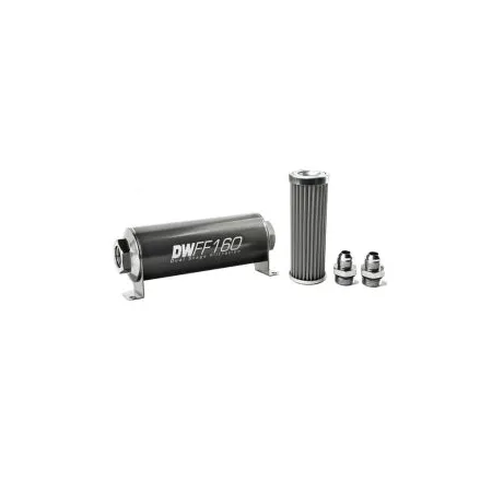 DeatschWerks In-Line Fuel Filter Kit -8AN 100 Micron 160mm