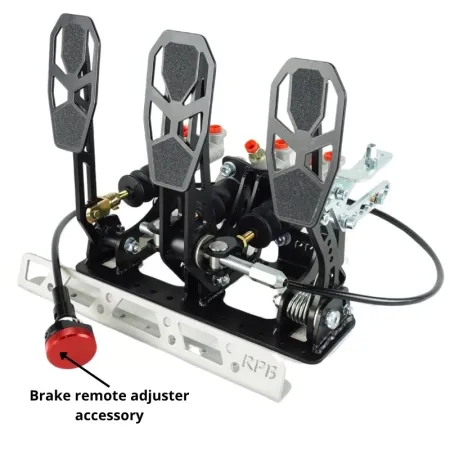 Pedalbox Kit Car Mocowany do Podłogi z Podparciem Stopy RacingPedalBoxes - Czarny