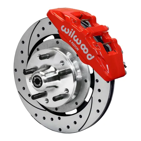 Wilwood 140-12947-DR Forged Dynapro 6 Przedni zestaw hamulcowy 12.19 wiercony czerwony Ford