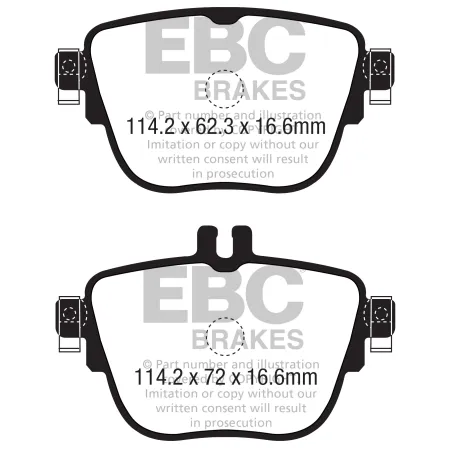 DPX2337 Klocki hamulcowe ULTIMAX2 EBC Brakes Mercedes-Benz EClass W213 E300 de TD EClass W213 E300e EClass W213 E350 TD EClass W213 E350e EClass Cabri