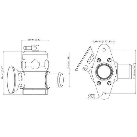 Zawór blow off z podwójnym kanałem Mazda Subaru Fmic.EU