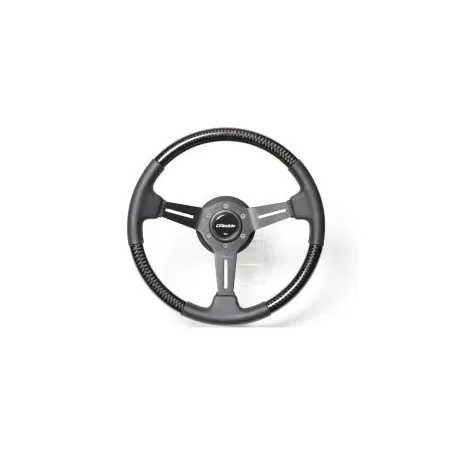 GReddy Sports "Real Carbon" Steering Wheel (47 mm Dish), Black Spokes - 340 mm