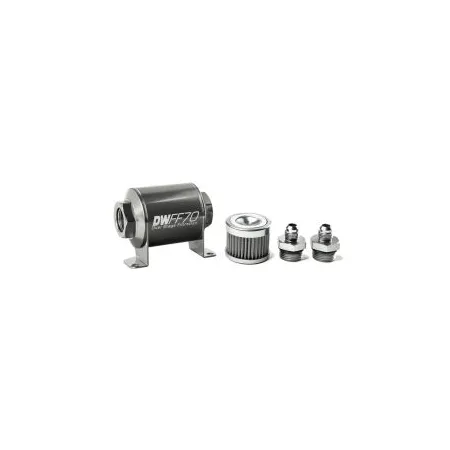 DeatschWerks In-Line Fuel Filter Kit -6AN 40 Micron 70mm