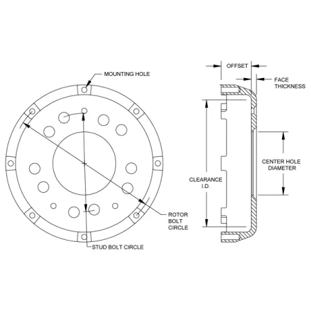 Wilwood 170-7632 Short Offset Big Brake Hat dzwon hamulcowy