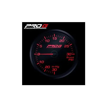 Wskaźnik Pro G Race Series RC, doładowania Boost 30 PSI RED 60mm