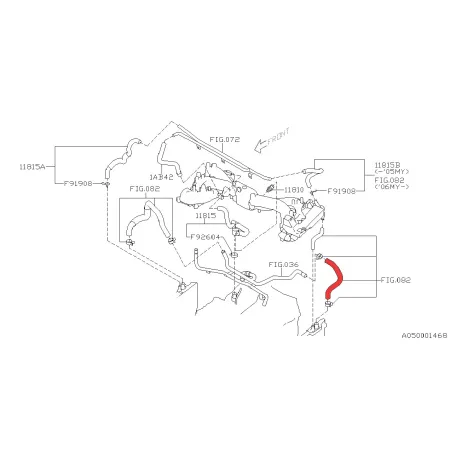 Przewód Wentylacji Skrzyni Korbowej Pokrywa Zaworów Lewa Rura 99081AA060 Subaru