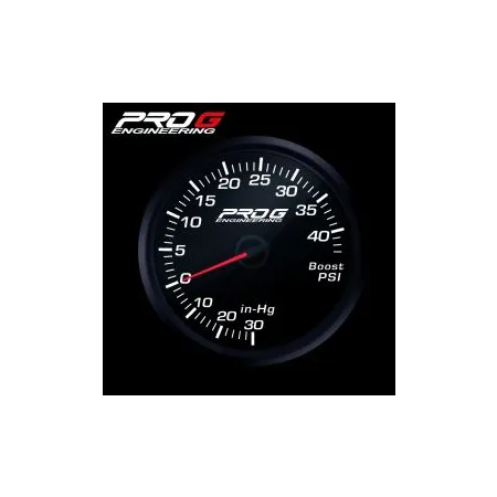 Wskaźnik Pro G Race Series RC, doładowania Boost 40 PSI WHITE 60mm