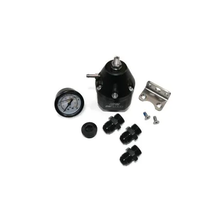 DeatschWerks DWR2000 AFPR Pressure Gauge 10AN and 8AN Fittings Anodized Black