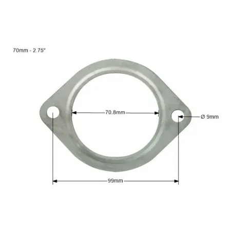 Uszczelka wydechu nierdzewna 70mm -2,75” - 2 Otwory