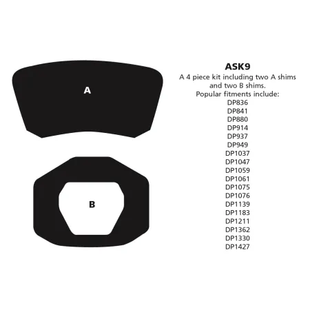 ASK9 Anti-squeal shim kits EBC Brakes