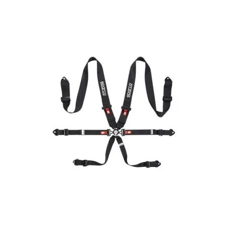 Sparco Competition Harness H-3 6-Point 3" Black FIA Approved 8853-2016