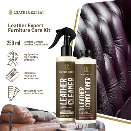 Leather Expert Furniture Kit 2x250ml – zestaw do czyszczenia i pielęgnacji mebli skórzanych
