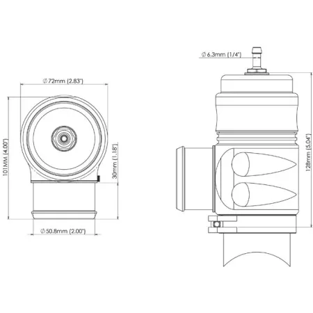 Zawór Blow off BOV Turbosmart TS-0204-1203 Big Bubba Plumb Back - Sleeper (Black/Black)