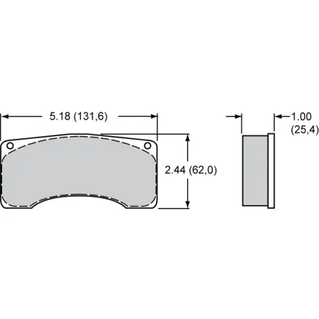 Klocki hamulcowe Wilwood 15A-10154K PolyMatrix A 9225 High-Temperature Racing Pads 1.00