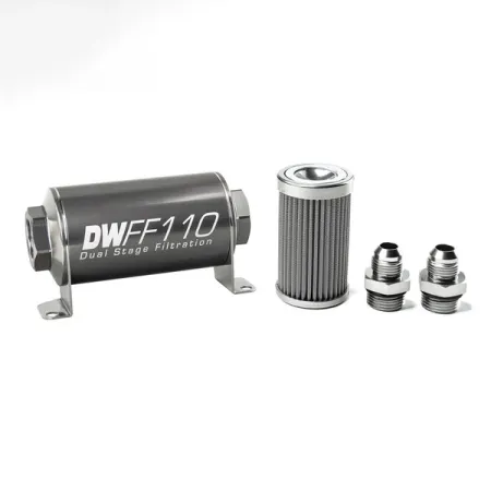 DeatschWerks In-Line Fuel Filter Kit -8AN 100 Micron 110mm
