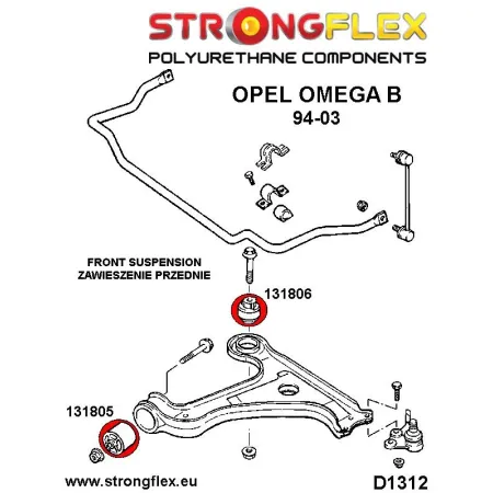 131806A: Tuleja wahacza przedniego tylna SPORT Opel Omega B