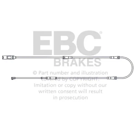 EFA160 Czujnik zużycia klocków hamulcowych EBC Brakes BMW 5 Series GT F07 530 5 Series GT F07 535 5 Series GT F07 550 5 Series xDrive GT F07 530 5 Ser