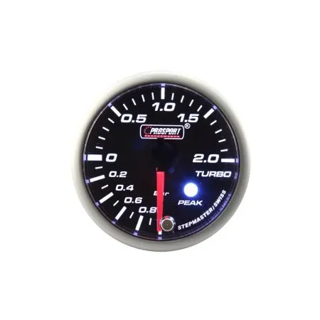 Wskaźnik Prosport Boost seria Stepper Motor Peak 52mm niebieski