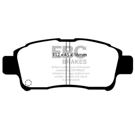 DP1225 Klocki hamulcowe ULTIMAX2 EBC Brakes Toyota Yaris XP10 SCP10 JT Yaris XP10 NCP10 JT Yaris XP10 NLP10 JT