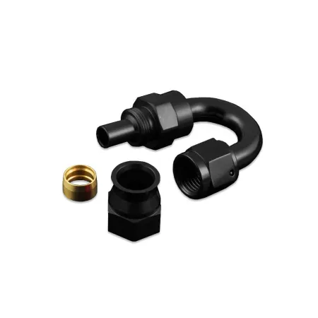 AN12 180' PTFE Końcówka paliwowa olejowa JIC Czarna