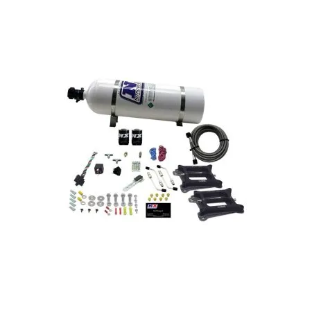 Dual 4150 Conventional Plate System Gasoline Pro-Power 100-500Hp with 15Lb Bottle Nitrous Express NX 50240-15