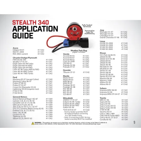 Pompa paliwa Aeromotive 340 Stealth, 340 lph (przesunięty wlot) ARE 11541