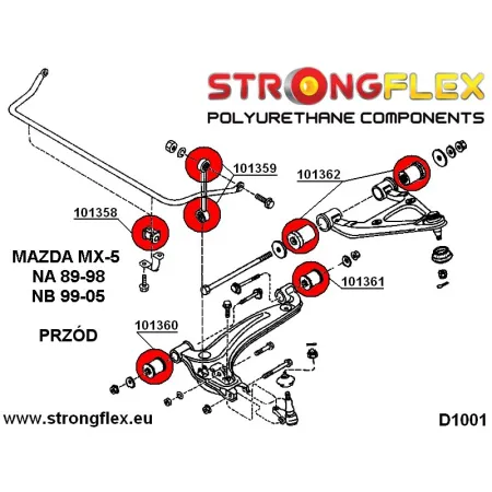101358B: Tuleja stabilizatora przedniego Mazda MX-5 NA