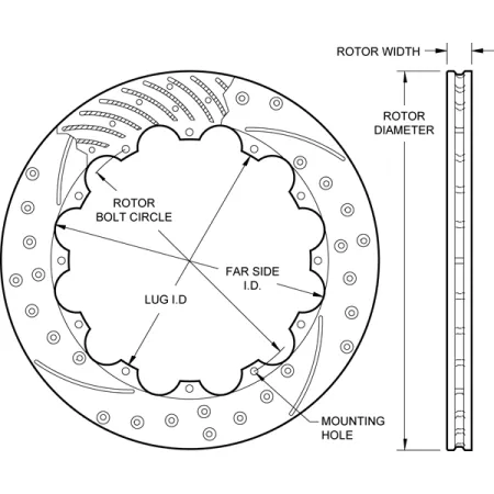 Wilwood 160-13544 SRP Performance Tarcza hamulcowa nawiercana 12.88 lewa