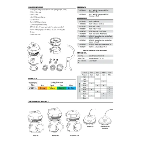 Turbosmart wastegate WG45M GenV Hypergate 45 14psi Motorsport Black