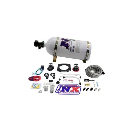 LS Single Entry 90mm Plate Hardline System with 10Lb Bottle (50-400Hp) Nitrous Express NX 20934S-10