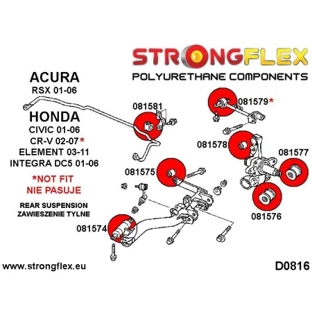 081574B: Tuleja wahacza tylnego dolnego przednia Honda CRV
