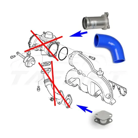 Zamiennik zaworu EGR VW Audi Seat Skoda z silnikami 1.9 TDI AJM ASV AVB AFN ALH + kolanko 90' 51 N
