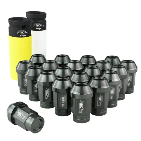 Kute nakrętki aluminiowe do kół FMIC.Pro M14x1.5 Szare (gun metal) 20szt. stożkowe 7075-T6