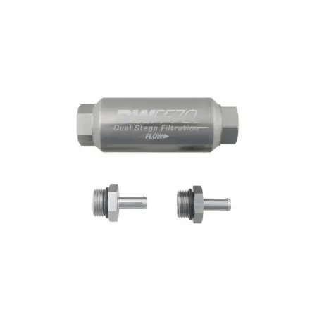 DeatschWerks Compact In-Line Fuel Filter Kit 5/16IN 10 Micron 70mm