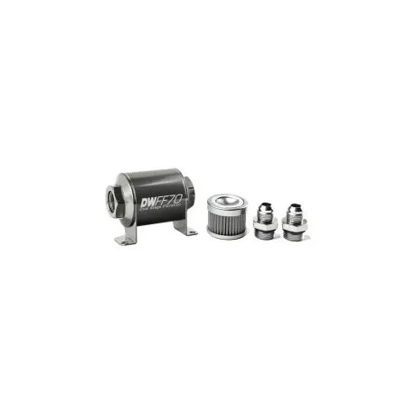 DeatschWerks In-Line Fuel Filter Kit -8AN 100 Micron 70mm