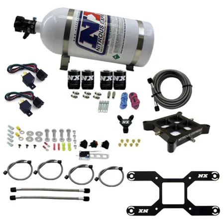 4150 Billet Crossbar Plate System Dual Stage 100-1000Hp with 10Lb Bottle Nitrous Express NX 66042-10
